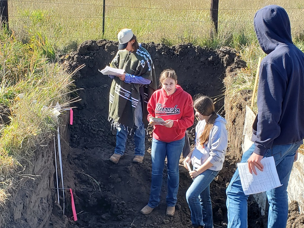 Students determining soil depth at Land Judging.